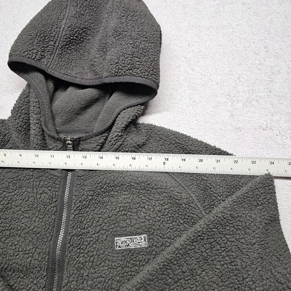 Polo Ralph Lauren Performance Jacket Mens XL Charcoal Gray Sherpa Fleece Zip-Up